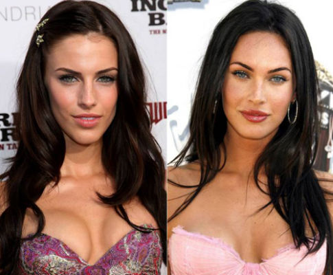 Megan Fox and Jessica Lowndes celebrities who are incredibly similar