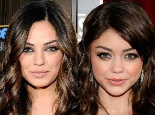 Sarah Hyland and Mila Kunis celebrities who are incredibly similar