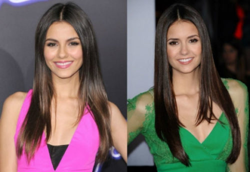 Victoria Justice and Nina Dobrev celebrities who are incredibly similar