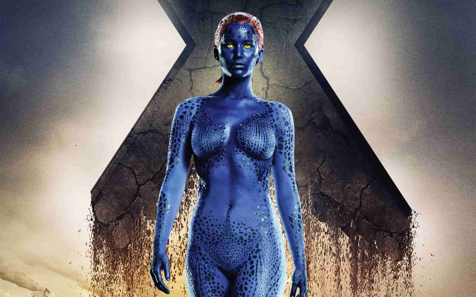 This nearly-naked costume of Mystique has been worn by Rebecca Romijn and J...