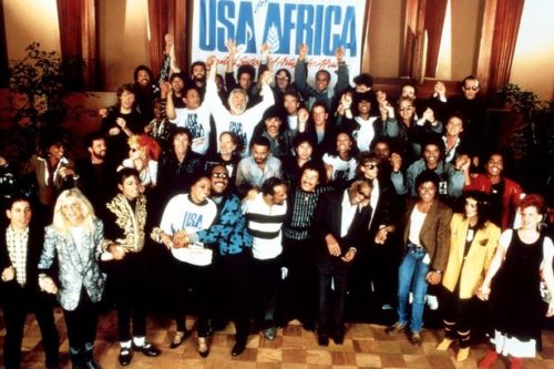 We Are the World – Charity supergroup of 45 singers