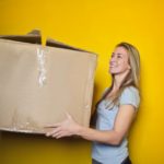 woman with moving box
