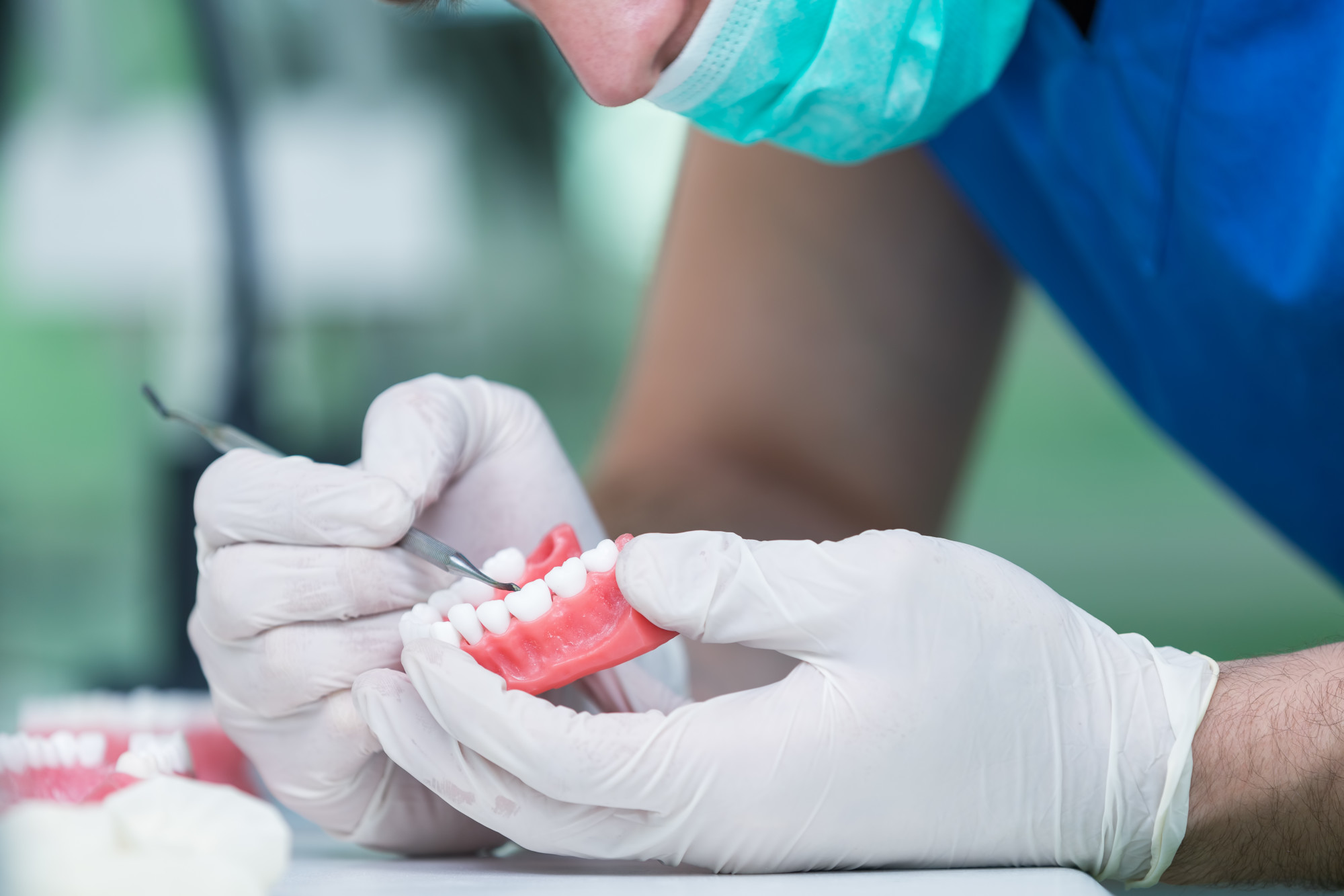 dentist with dentures