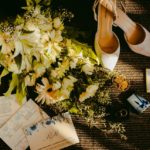 invitations flowers and shoes