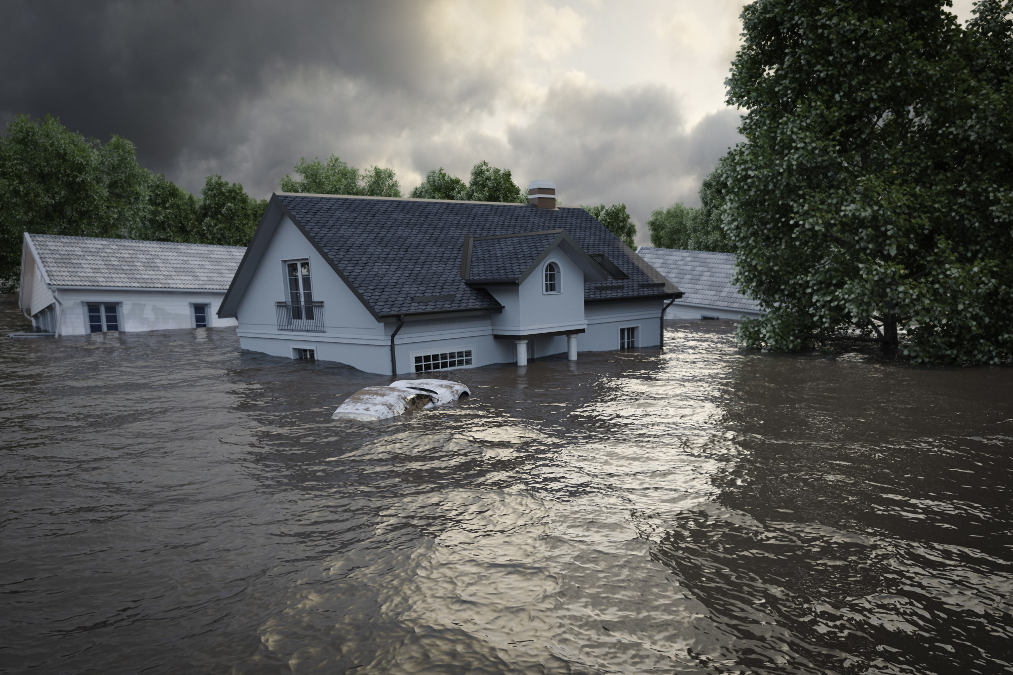 flooded homes after hurricane