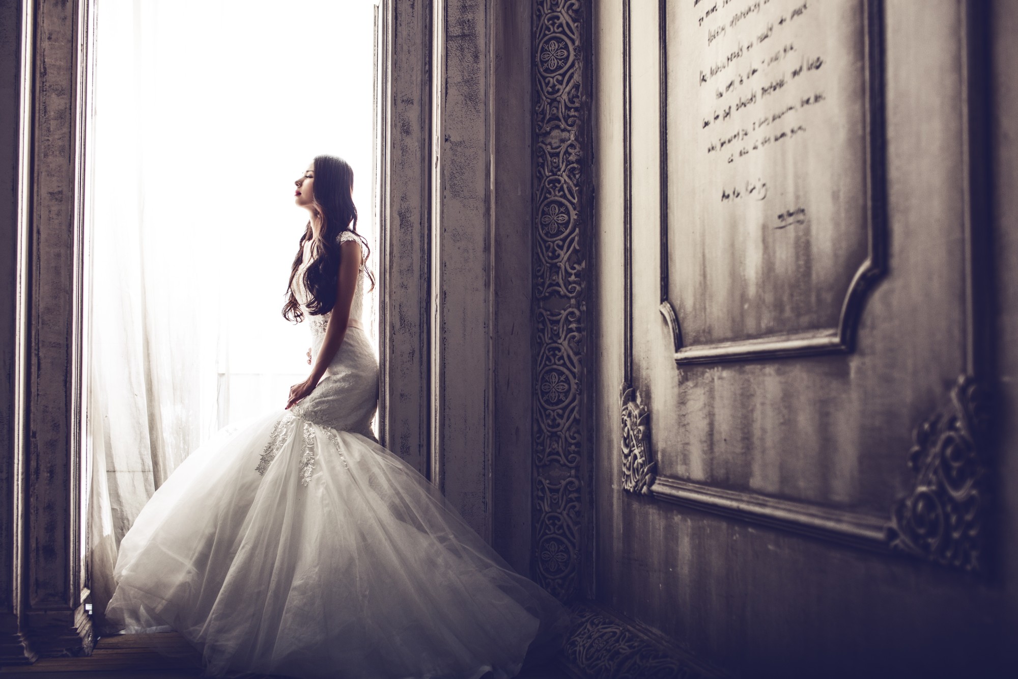 woman in wedding dress