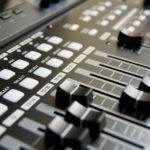 music mixing board