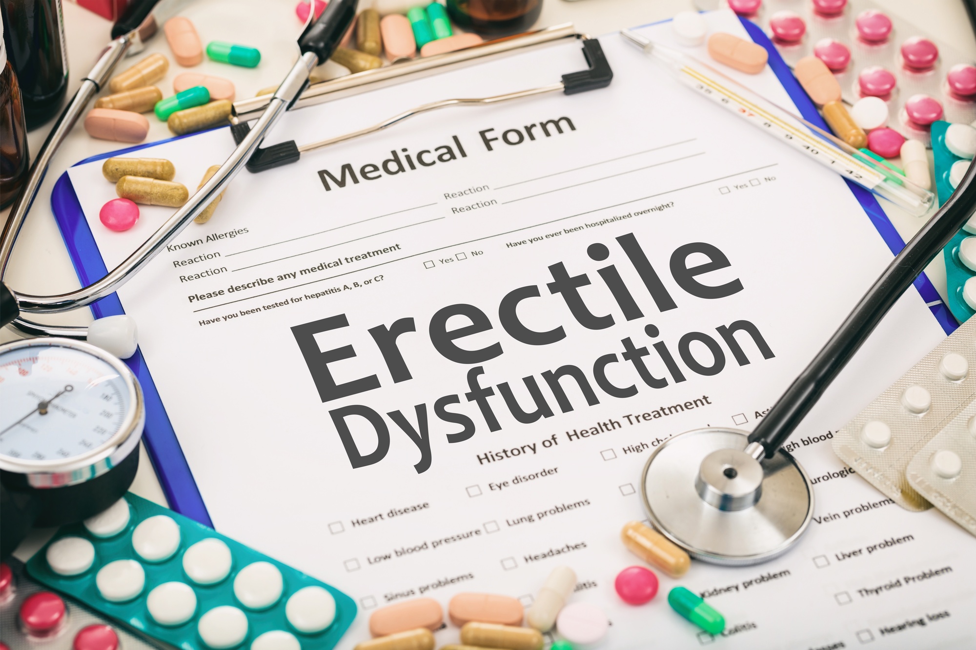 Medical form with Erectile Dysfunction Diagnosis
